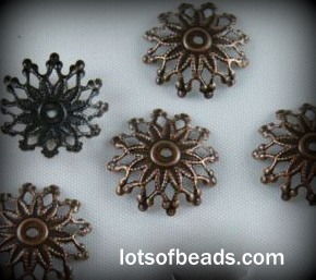 Copper filigree bead cap